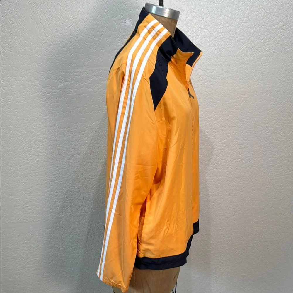 Adidas Vibrant Orange Grey Women‎ Zip Up Wind Breaker Jacket With Pockets XL